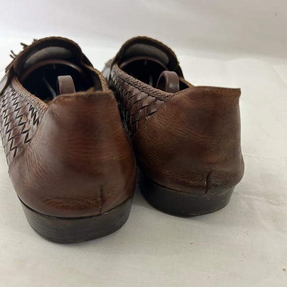 Bragano Cole Haan Men's Made in Italy Tassel Loafers Woven Leather Slip on Shoes - Picture 7 of 11
